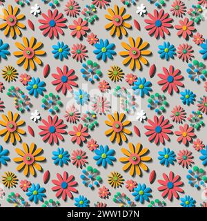 Flower pattern with leaves. Floral bouquets flower compositions. Floral pattern. Stock Vector