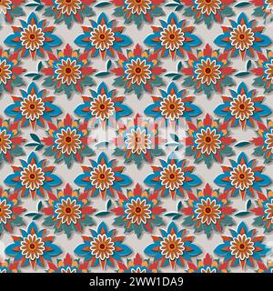 Flower pattern with leaves. Floral bouquets flower compositions. Floral pattern. Stock Vector