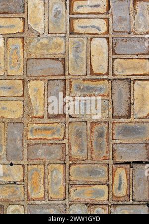 Patterned paving blocks, cement brick floor Stock Photo