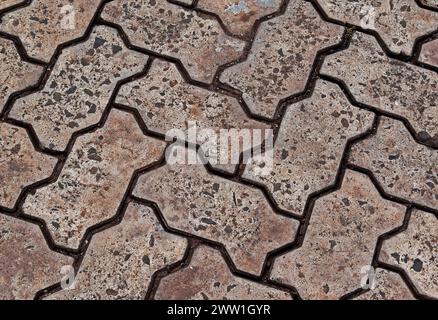 Patterned paving blocks, cement brick floor Stock Photo