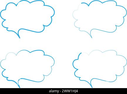 Manga speech bubbles element hand drawn empty speech chat box. Stock Vector