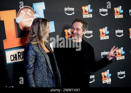 ROME, ITALY - MARCH 20:    Claudio Santamaria and Francesca Barra attends the premiere for 'LOL4' at The Space Moderno Cinema on March 14, 2024 in Rom Stock Photo