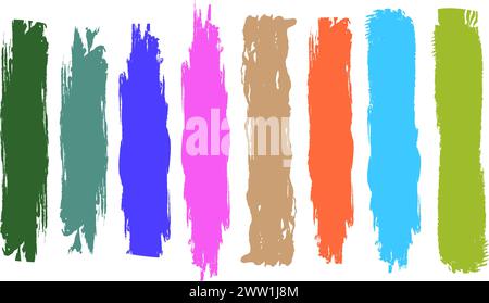 Hand painted grunge brushes dirty artistic brush strokes vector. Stock Vector