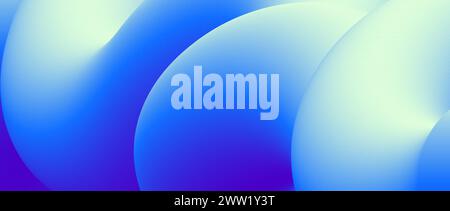 Abstract turquoise and blue fluid gradient background. Wavy curved flow poster wallpaper. Liquid wave backdrop. Bright colorful template for presentation, banner, flyer, booklet. Vector illustration Stock Vector