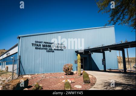 The Titan Missile Museum, which houses a decommission Titan II nuclear ICBM missile.  South of Tucson Arizona, USA. Stock Photo