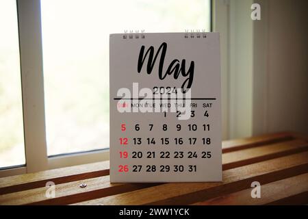 May 2024 annual monthly desk calendar for planning and management Stock Photo