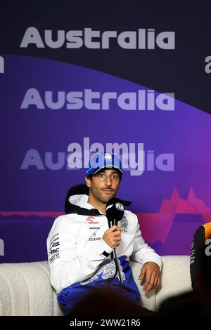 MELBOURNE, AUSTRALIA 25 February 2024. 03 Daniel Ricciardo (AUS) Visa Cash App RB F1 Team at the Thursday Driver Press Conference for the FIA Formula 1 Rolex Australian Grand Prix 2024 3rd round from 22nd to 24th March at the Albert Park Street Circuit, Melbourne, Australia. Credit: Karl Phillipson/Alamy Live News Stock Photo