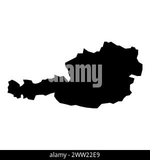 black vector austria map on white background Stock Vector