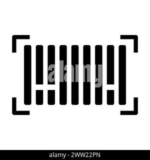 black vector barcode icon on white background Stock Vector