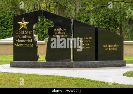 Gold Star Families Memorial Monument at Florida National Cemetery in Bushnell, Florida. (USA) Stock Photo