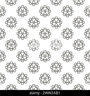 Radiation inside Gear vector concept outline seamless pattern Stock Vector