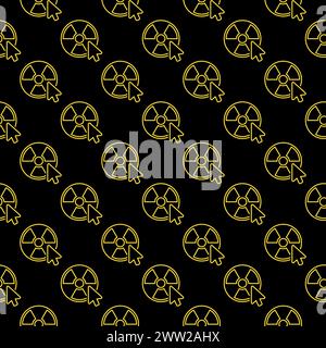 Mouse Click on Radiation symbol vector concept seamless pattern in outline style Stock Vector