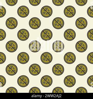 Radiation Ban vector Nuclear Energy No Allowed concept colored seamless pattern Stock Vector