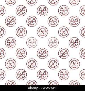 Vector Stop Radiation No Allowed concept seamless pattern in thin line style Stock Vector