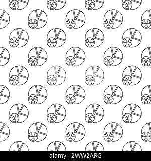 Radiation Pie Chart vector concept seamless pattern in outline style Stock Vector