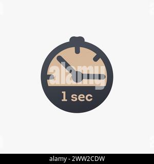 2 second timer clock. 2 sec stopwatch icon countdown time stop ...