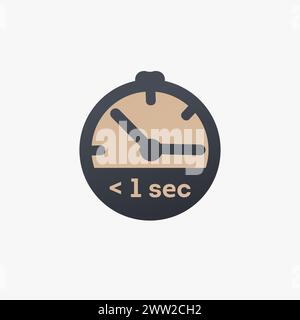 Less then one second left. Extra second, extra time icon. Timer countdown. Stock vector illustration isolated on white background. Stock Vector