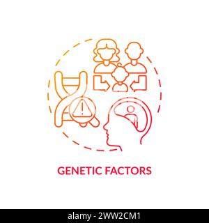 Genetic factors red gradient concept icon Stock Vector