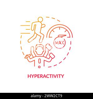 Hyperactivity, focus issues red gradient concept icon Stock Vector