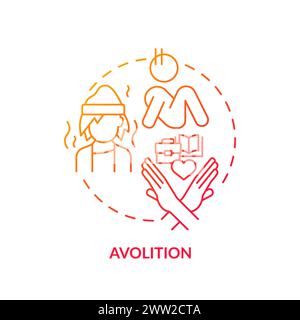 Avolition red gradient concept icon Stock Vector