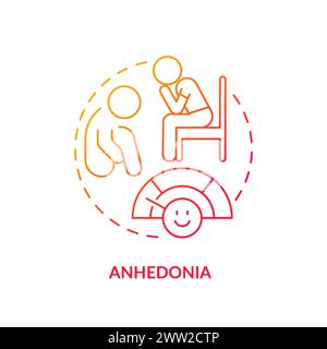 Anhedonia red gradient concept icon Stock Vector