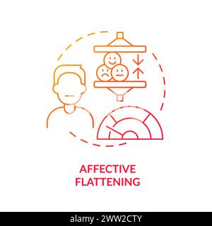 Affective flattening red gradient concept icon Stock Vector