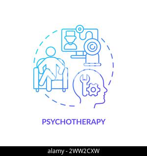 Psychotherapy blue gradient concept icon Stock Vector