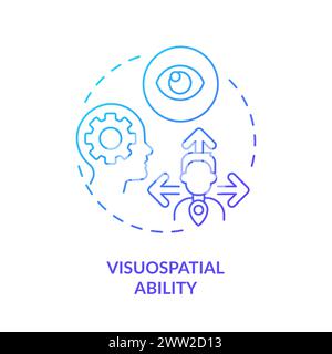 Visuospatial ability blue gradient concept icon Stock Vector