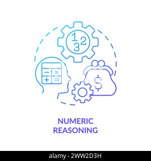 Numeric reasoning blue gradient concept icon Stock Vector