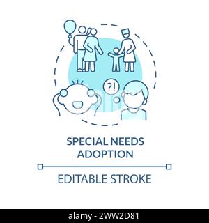 Special needs adoption soft blue concept icon Stock Vector