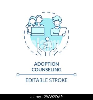Adoption counseling soft blue concept icon Stock Vector