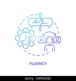 Fluency, language proficiency blue gradient concept icon Stock Vector