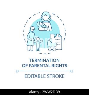 Parental rights termination soft blue concept icon Stock Vector