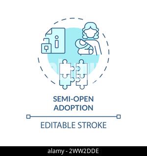 Semi open adoption soft blue concept icon Stock Vector