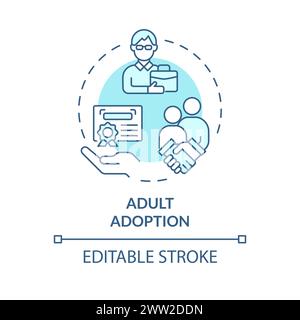 Adult adoption soft blue concept icon Stock Vector