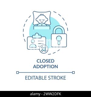 Closed adoption soft blue concept icon Stock Vector
