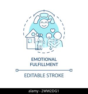 Emotional fulfillment soft blue concept icon Stock Vector