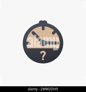Timer with a question mark. Quiz time. Question time. Stock vector illustration isolated on white background. Stock Vector
