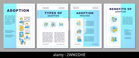 Adoption blue gradient brochure template Stock Vector