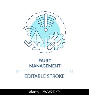Fault management soft blue concept icon Stock Vector