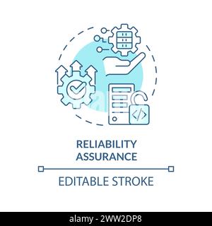 Reliability assurance soft blue concept icon Stock Vector