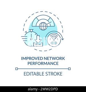 Network performance soft blue concept icon Stock Vector