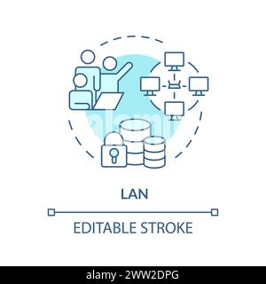 Lan connection type soft blue concept icon Stock Vector