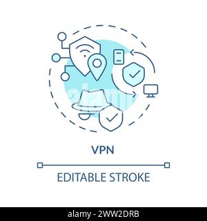 Vpn connection type soft blue concept icon Stock Vector