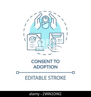Consent to adoption soft blue concept icon Stock Vector