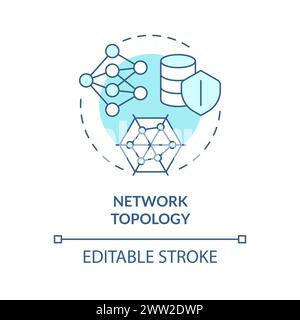 Network topology soft blue concept icon Stock Vector