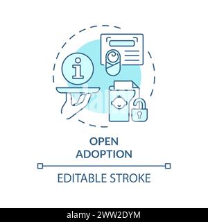Open adoption soft blue concept icon Stock Vector