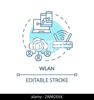Wireless connection type soft blue concept icon Stock Vector