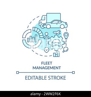 Fleet management soft blue concept icon Stock Vector