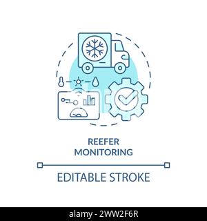 Reefer monitoring soft blue concept icon Stock Vector